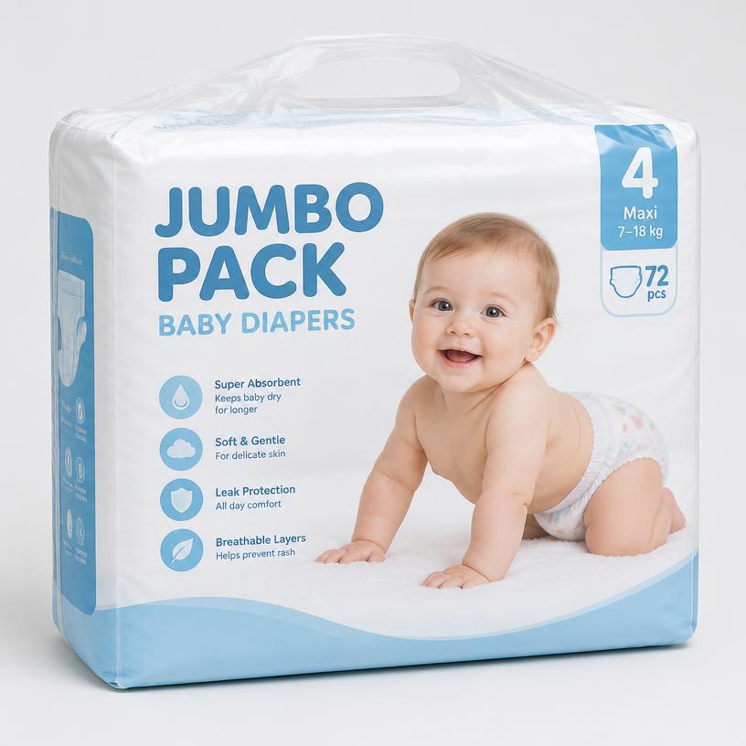 Baby Diapers Jumbo Pack (Size 4)